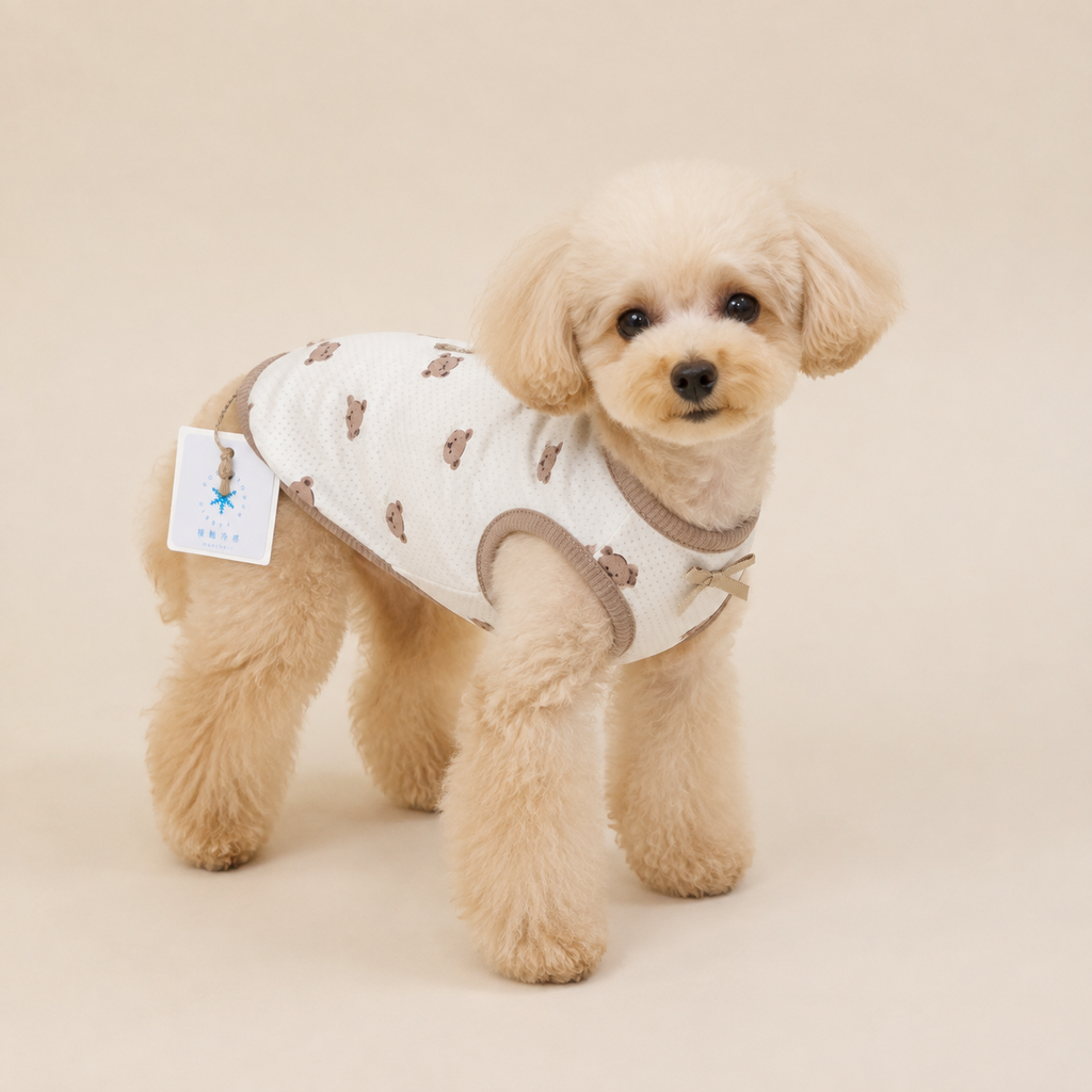 monchéri Dog Cooling Tank Top Bear Pattern XS