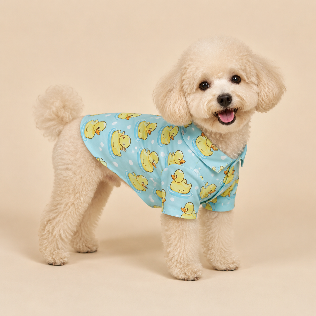 Duck-Pattern Shirt for Dogs, Pet Clothing