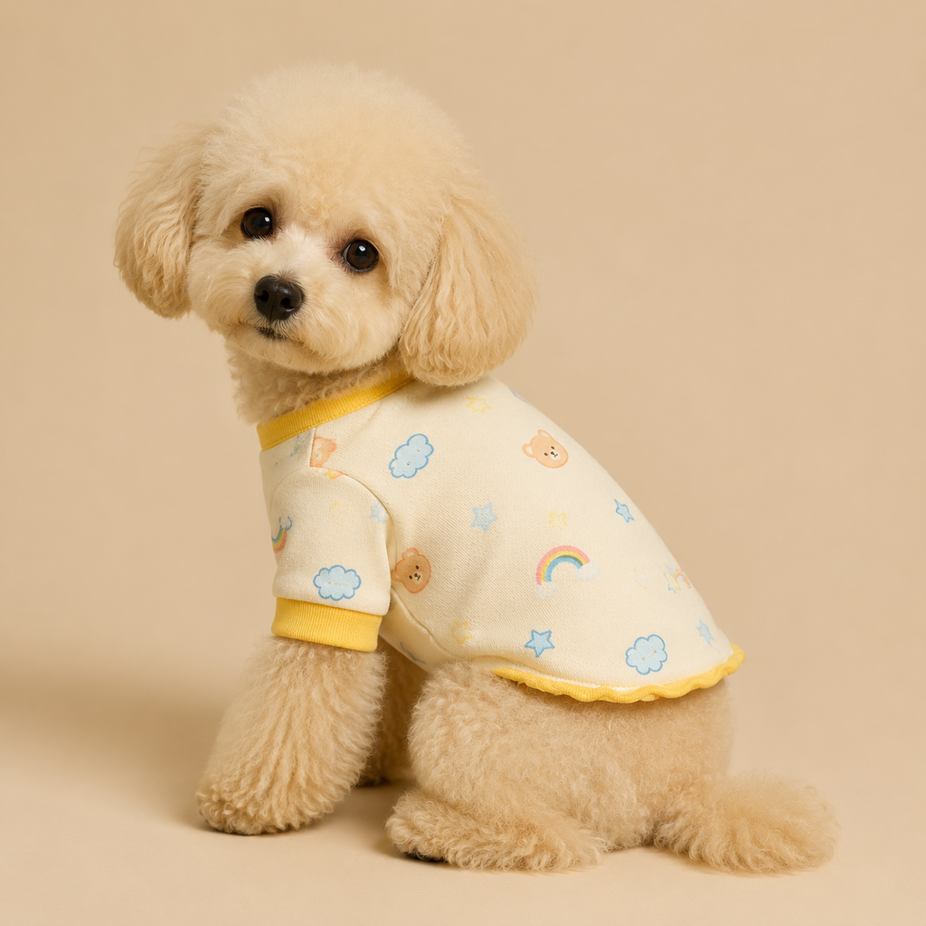 XS Dog Coveralls, Overall-Style, Striped, Hood Embroidery