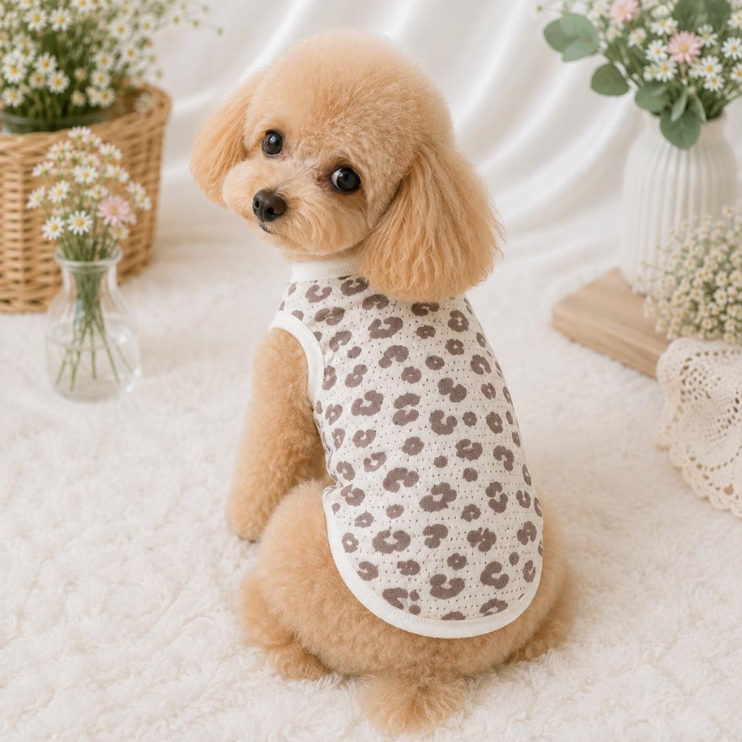 Dog Clothes Leopard Print Soft Mesh Tank Dog Wear