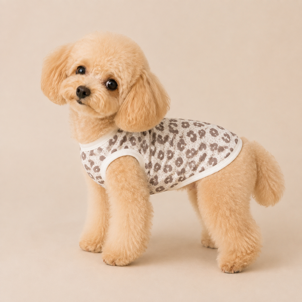Dog Clothes Leopard Print Soft Mesh Tank Dog Wear