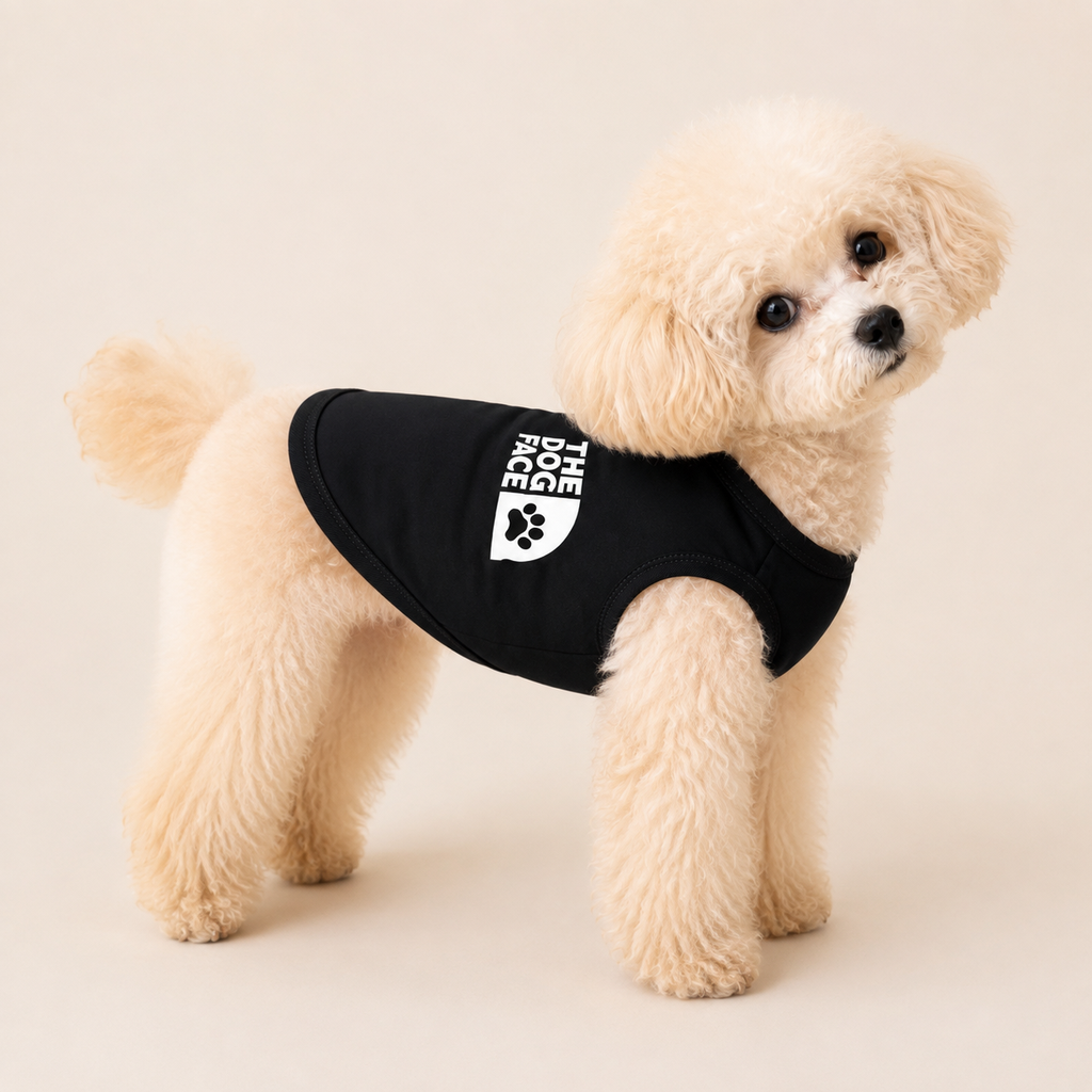 Dog Clothes Dog Wear Black Tank Top for Small Dogs Stylish Korean Style